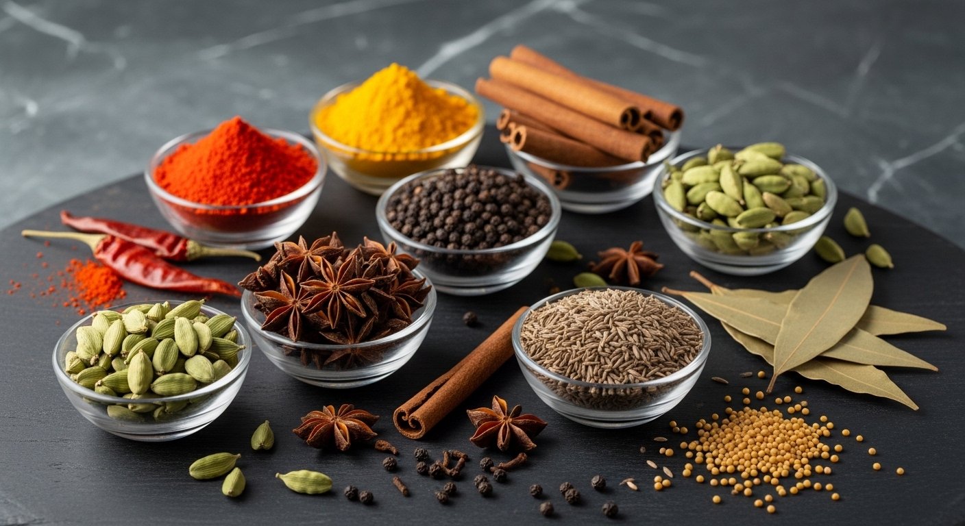 Indian Spices - Turmeric, Cumin, Coriander